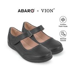Black PVC Leather Hostel / Uniform / Formal Shoes Ladies FMA650H2